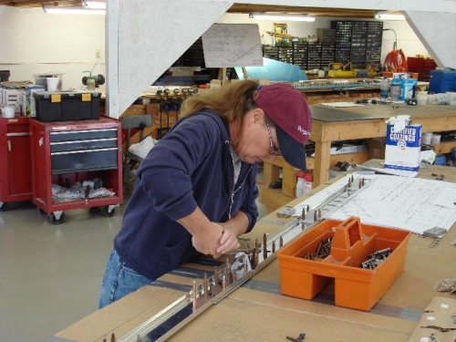 Beth clecoing HS Spar to Doublers