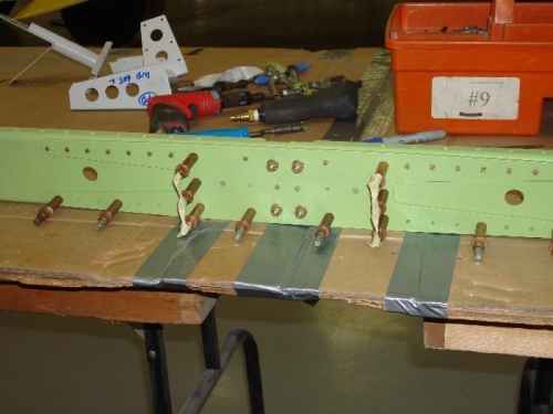 L & R Rear Spar Riveted to Doubler