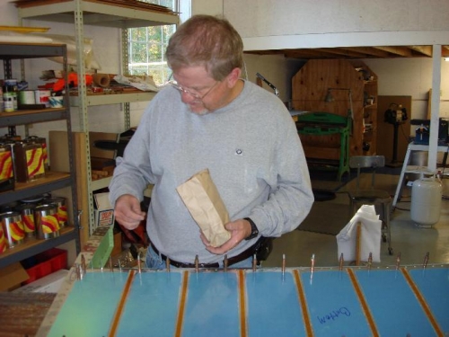 Loading up rivets onto Right Elevator Skin
