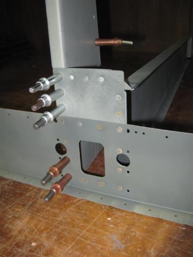 The main intersection all riveted.  The two on the left will be drilled out, they were to be omitted.