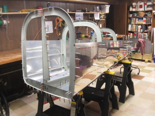 One side skin in place.