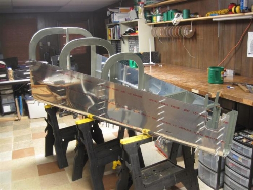 The other side skin in place.  Starting to look like a fuselage!