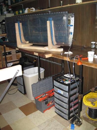 the tank testing setup, with the U-tube for water column pressurization.