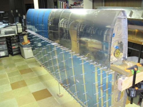 The new left tank on the wing where it belongs.