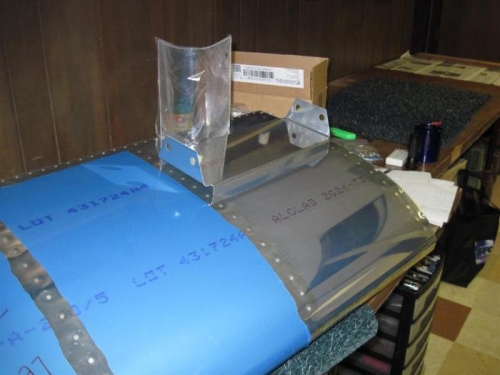 The leading edge landing light mount and lens that will be installed in each wing.