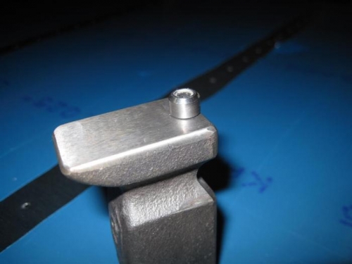 Bucking bar drilled for AN470 set die.