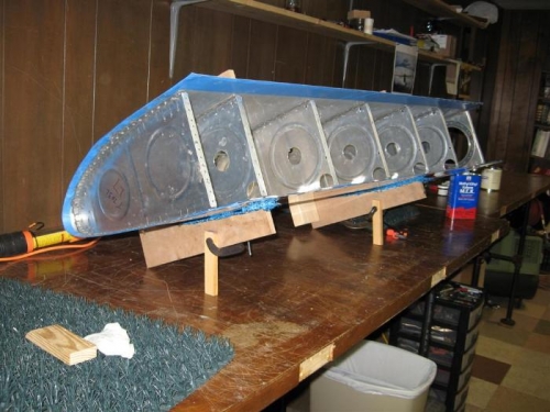 Clamped some legs on the leading edge jig to make it easier to work on the inside.