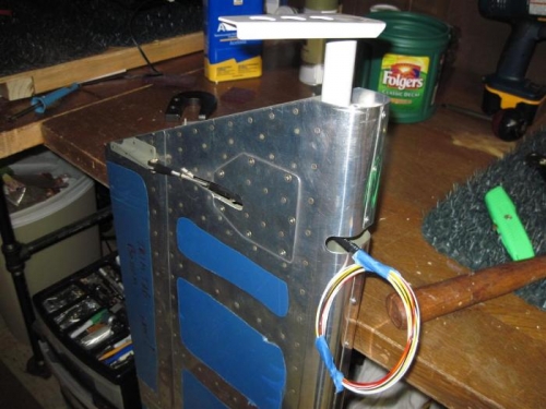 Additional wiring extended from servo leads.