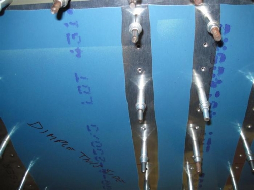 The top skin ready to rivet