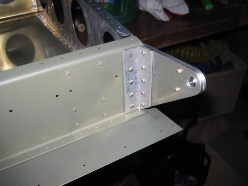 Outboard aileron hinge in place.