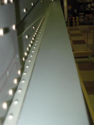 Inside view of the trailing edge rivets.