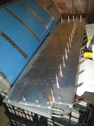 The right aileron ready to start match drilling