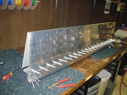 Left aileron ready to start riveting.