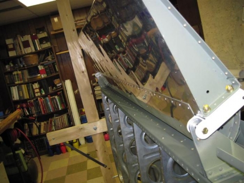 Finished aileron temporarily mounted in place