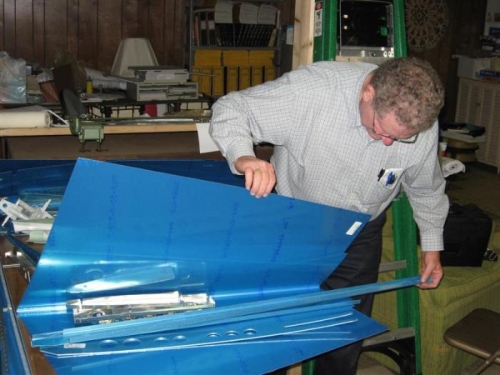 Here I am checking part numbers and reading them off to Steve.