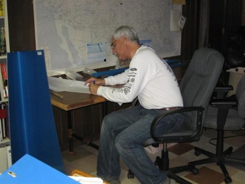 Steve checking parts off the packing list as I read them off.