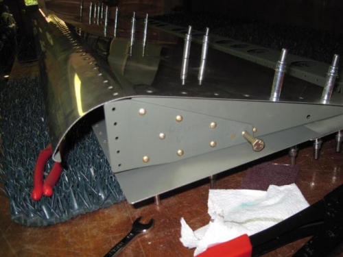 The inboard rib of the right flap with the reinforcing plate in place.