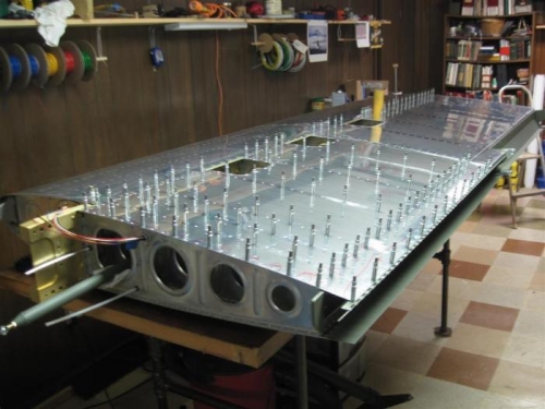 Bottom skins awaiting the first rivets.