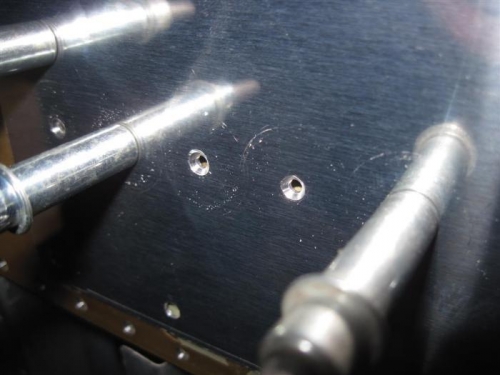 Three of the 120 some or so skin to baffle hole machined countersinks.