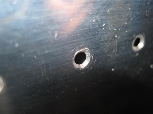Hole with excessive countersink depth