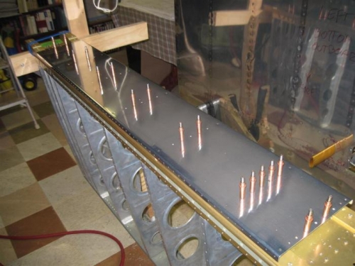 Tank baffle after drilling to the brackets.