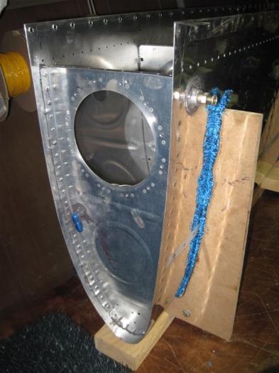 The inboard rib riveted in place, sans cover plate.