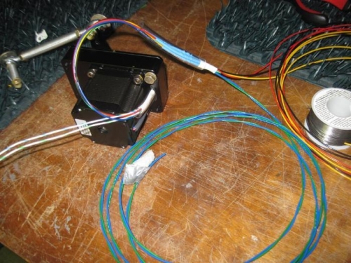 The roll servo leads, hope the twisted pair is twisted enough.