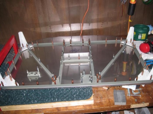 Firewall reassembled, ready for riveting.