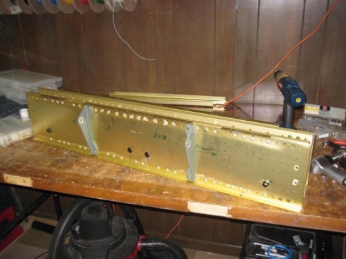 Aft side of the center section, with control stick supports installed.