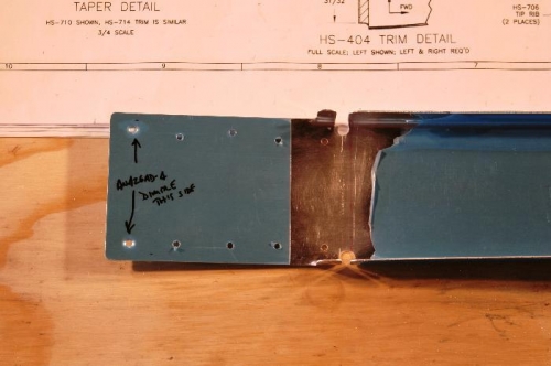 Trimmed End of the HS-702 Front Spar