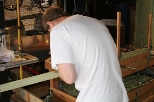 Riveting the Aft Spar Assembly Using my Pneumatic Rivet Squeezer