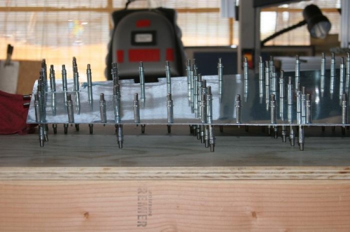 Cleco'd Rudder Skins to Rudder Skeleton