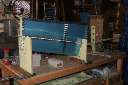 Partially Assembled Horizontal Stabilizer Held by Fixture