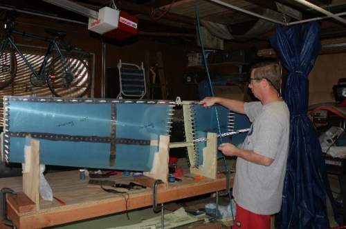 Clecoing the Aft Spar