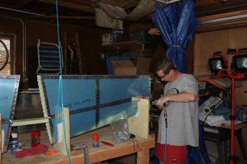 Squeezing Rivets with Pneumatic Squeezer