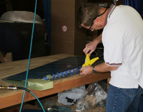Blind Riveting the Top Section of the Rudder Leading Edge