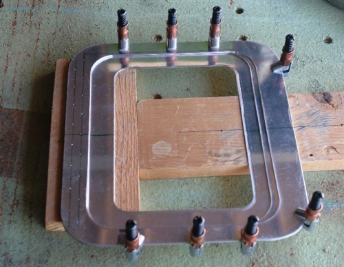 Aligned Frames Clamped Together and Ready for Drilling