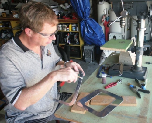 De-Burring the Rivet Holes in One of the Frames