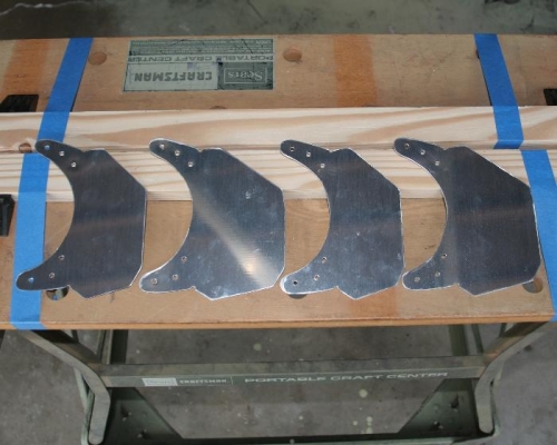 Four Landing Light Brackets Ready for the Bending Brake