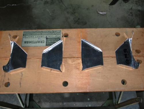 Four Landing Light Brackets After Bending Using the Bending Brake
