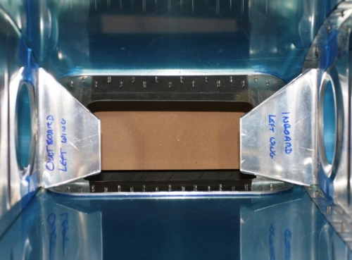 Inboard and Outboard Landing Light Brackets Cleco'd in Plave