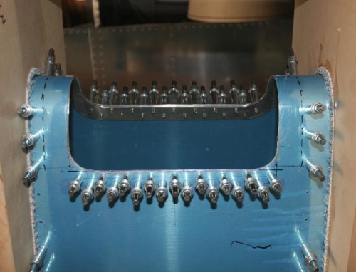 Landing Light Shims Cleco'd in Place