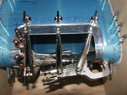 Temporary Installation of the Landing Light Lens Support Frame into Left Leading Edge