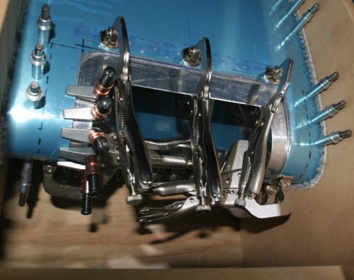 Temporary Installation of the Landing Light Lens Support Frame into Left Leading Edge