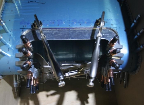 Landing Light Suppport Frame in Place Ready for Match Drilling to Left Leading Edge