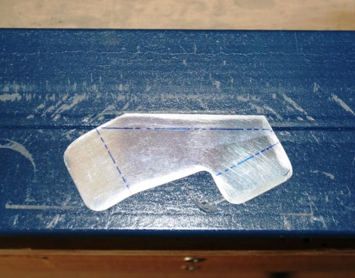 Landing Light Strut Lined Up on Bending Brake