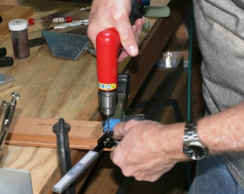 Using a Platenut Drill Jig to Drill the Outboard Bracket to Accept #8 Platenuts