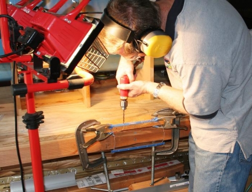 Drilling the Left Landing Light Lens