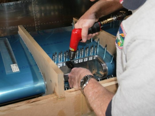 Drilling the Landing Light Lens Mounting Frame for Platenuts