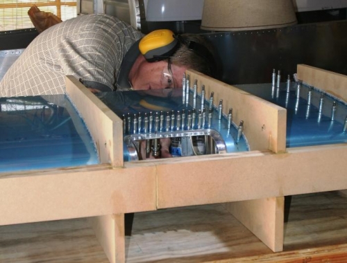 Installing Hole Oversizing Tool from the Inside of the Leading Edge